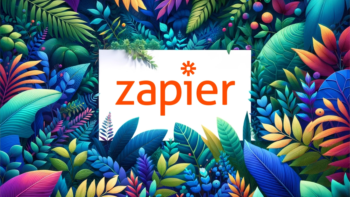 zapier cover - zapier logo and plants
