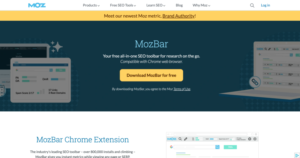 MozBar homepage