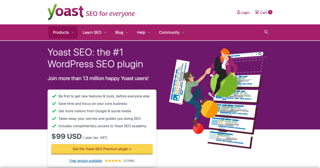 Yoast SEO homepage