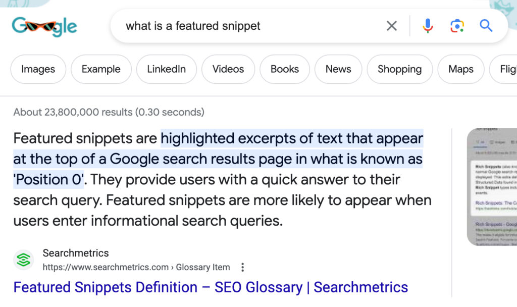 paragraph featured snippet