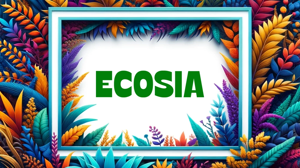 ecosia cover - ecosia logo and plants