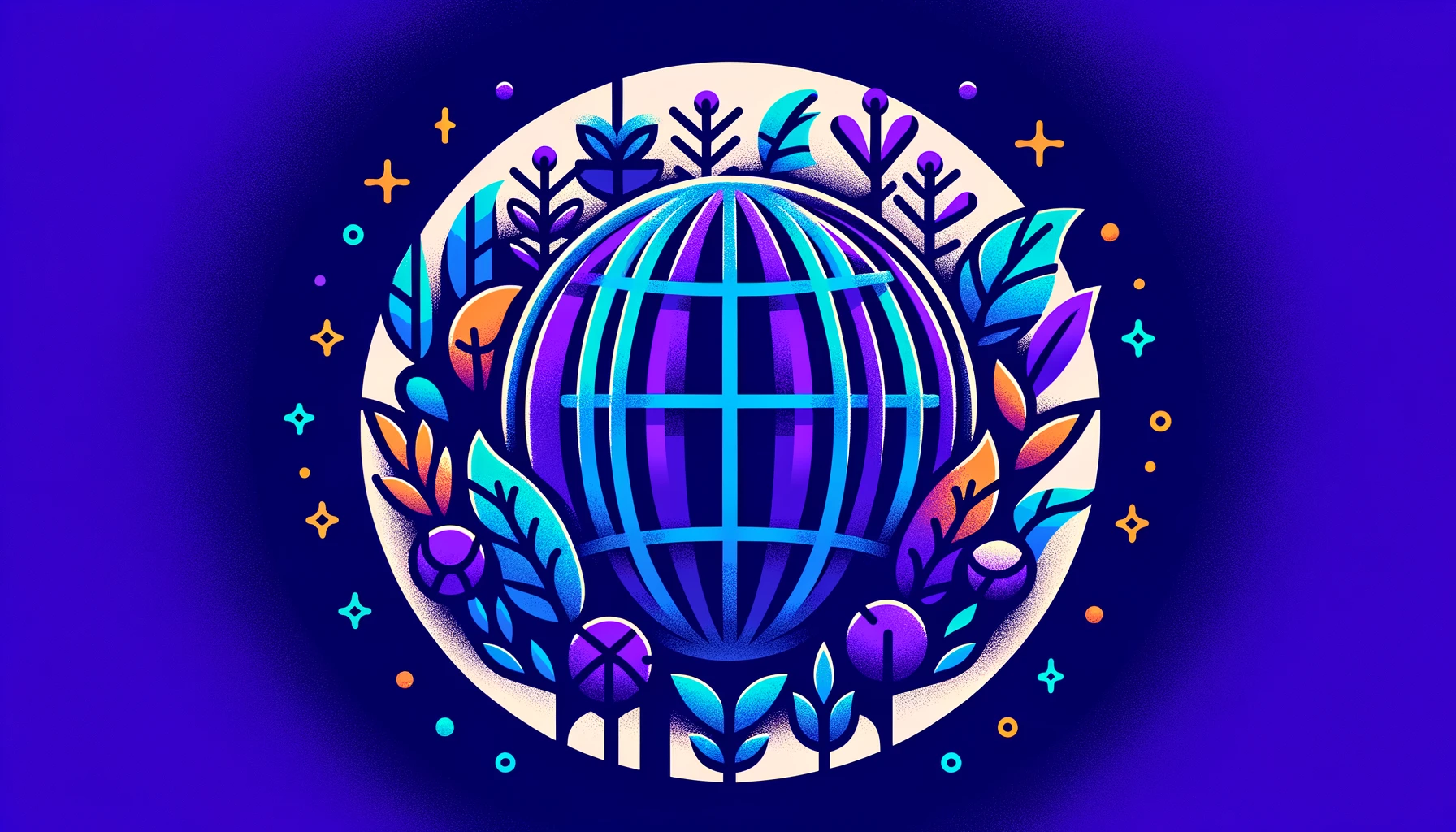 subdomain cover - globe icon and plants