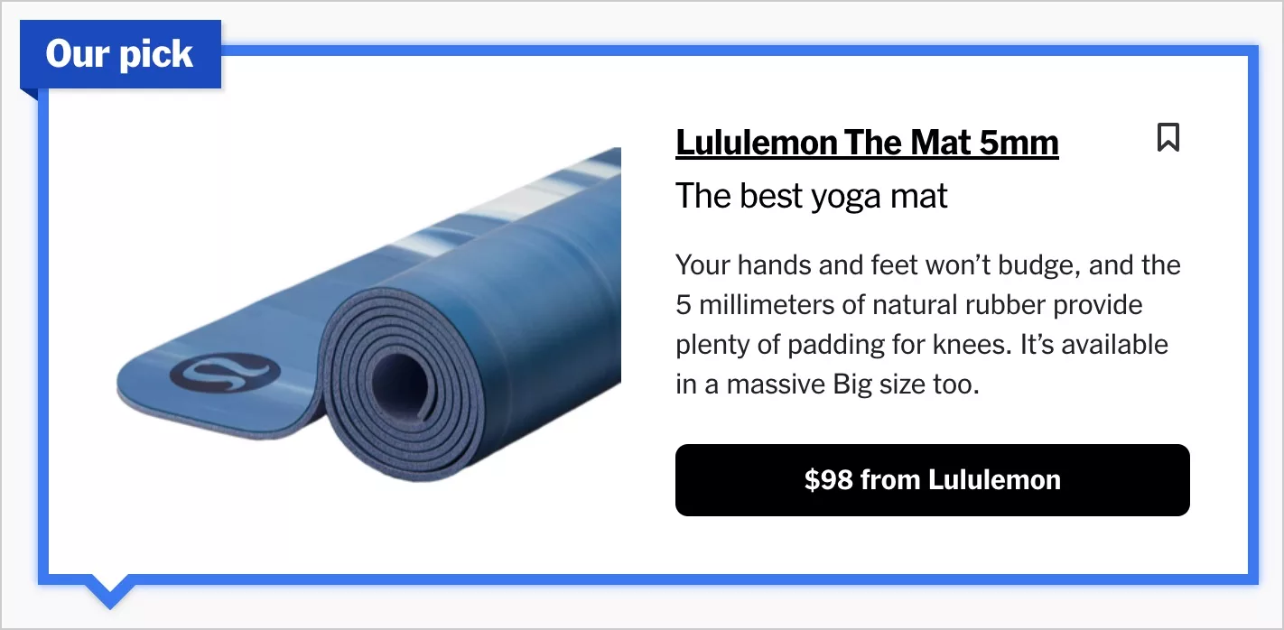 best yoga mat CTA search experience