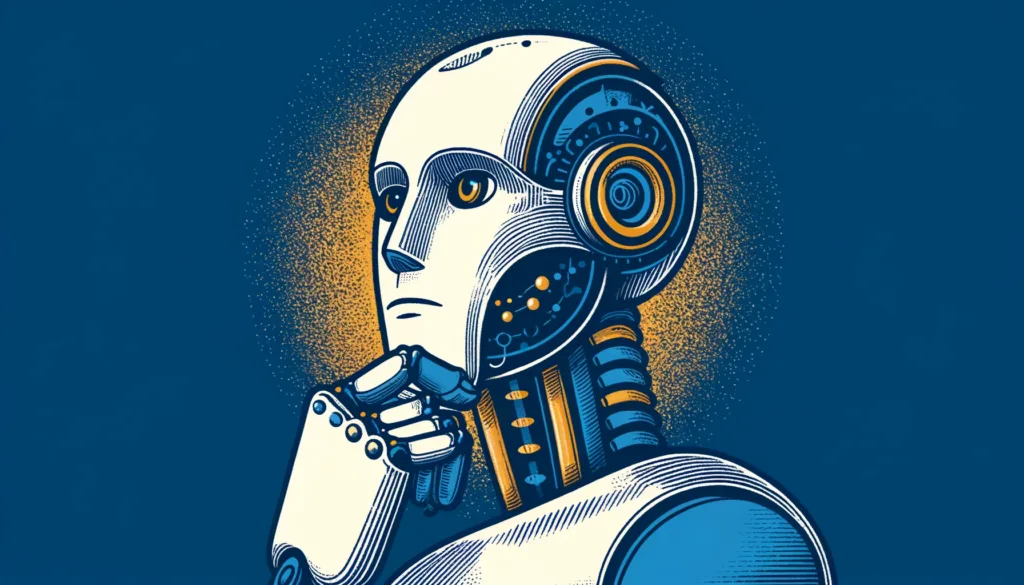 A robot thinking