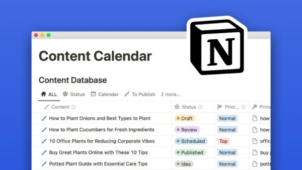 Content Calendar - Notion Template